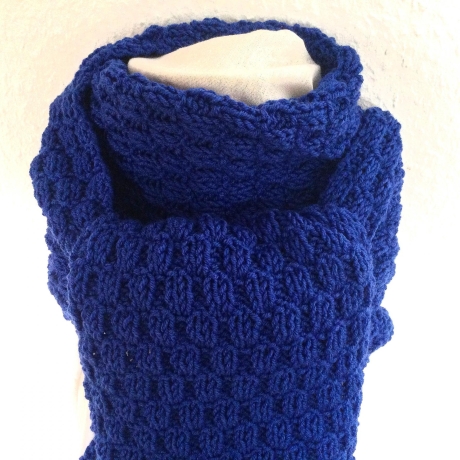 Kinderschal Strickschal in BLAU handgestrickt von Hobbyhaus