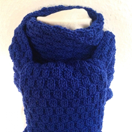 Kinderschal☀Strickschal☀BLAU☀handgestrickt von Hobbyhaus