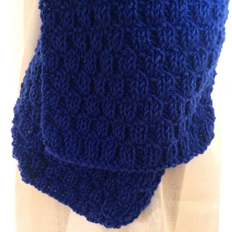 Kinderschal Strickschal in BLAU handgestrickt von Hobbyhaus