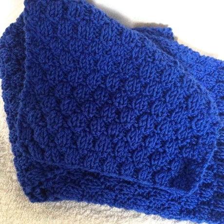 Kinderschal Strickschal in BLAU handgestrickt von Hobbyhaus