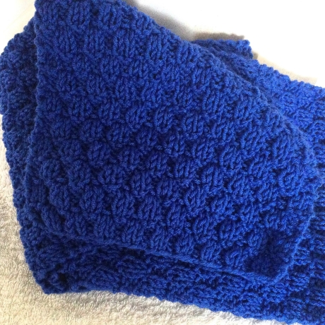 Kinderschal☀Strickschal☀BLAU☀handgestrickt von Hobbyhaus