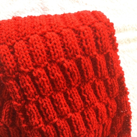 Kinderschal Strickschal in ROT Grobstrick handgestrickt