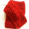 Kinderschal Strickschal in ROT Grobstrick handgestrickt