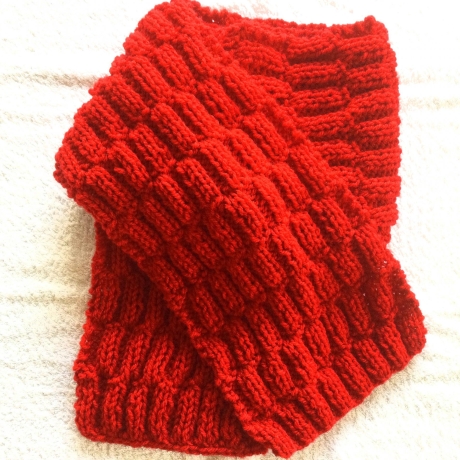 Kinderschal Strickschal in ROT Grobstrick handgestrickt