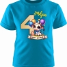 Kinder Kurzarm T-Shirt mit Happy Birthday KUH und Name + Zahl