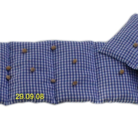 Wärmekissen 7 Kammer Dinkel 60 x 15 cm Vischy Karo blau weiß