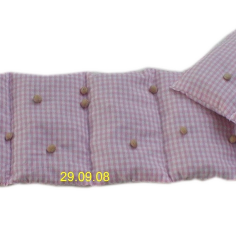 Wärmekissen 7 Kammer Dinkel 60 x 15 cm Vischy Karo rosa weiß