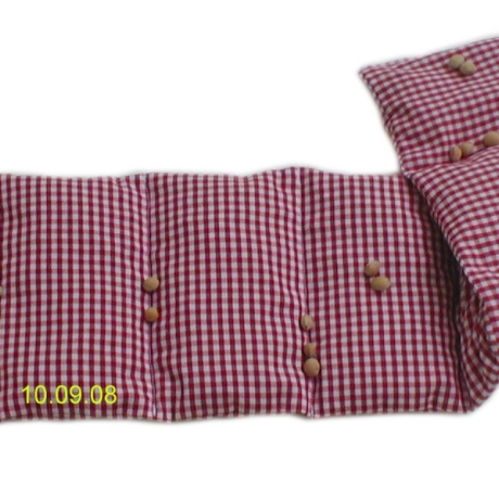Wärmekissen 7 Kammer Dinkel 60 x 15 cm Vischy Karo rot weiß