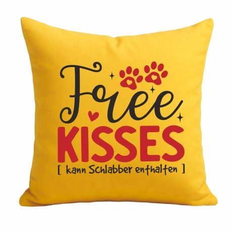Kissen 40x40 cm bedruckt mit FREE KISSES