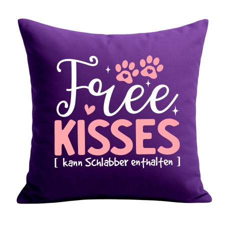 Kissen 40x40 cm bedruckt mit FREE KISSES