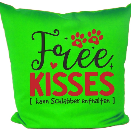 Kissen 40x40 cm bedruckt mit FREE KISSES