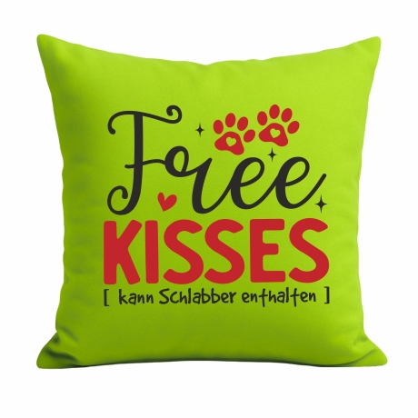 Kissen 40x40 cm bedruckt mit FREE KISSES