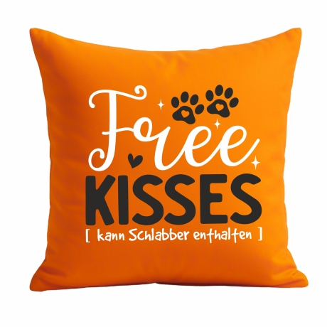 Kissen 40x40 cm bedruckt mit FREE KISSES