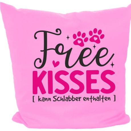 Kissen 40x40 cm bedruckt mit FREE KISSES