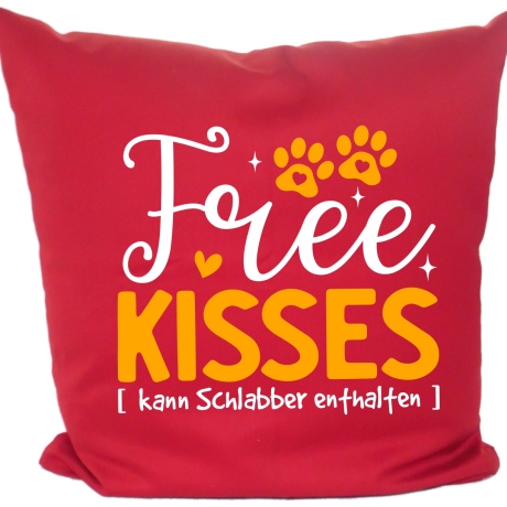 Kissen 40x40 cm bedruckt mit FREE KISSES