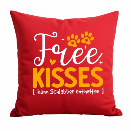 Kissen 40x40 cm bedruckt mit FREE KISSES