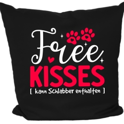 Kissen 40x40 cm bedruckt mit FREE KISSES