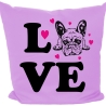 Kissen 40x40 cm bedruckt mit LOVE Hund
