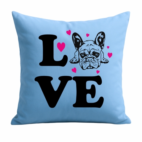 Kissen 40x40 cm bedruckt mit LOVE Hund