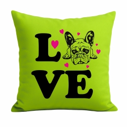 Kissen 40x40 cm bedruckt mit LOVE Hund