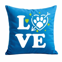 Kissen 40x40 cm bedruckt mit LOVE Pfote