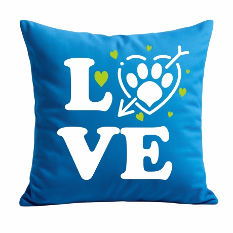 Kissen 40x40 cm bedruckt mit LOVE Pfote