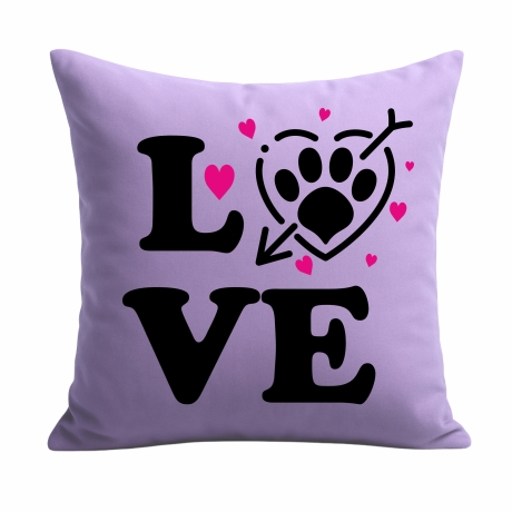 Kissen 40x40 cm bedruckt mit LOVE Pfote
