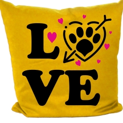 Kissen 40x40 cm bedruckt mit LOVE Pfote