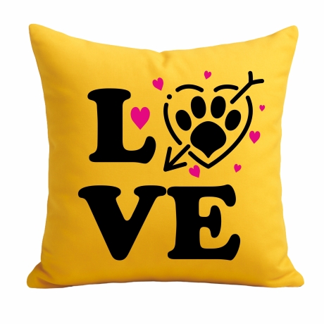 Kissen 40x40 cm bedruckt mit LOVE Pfote