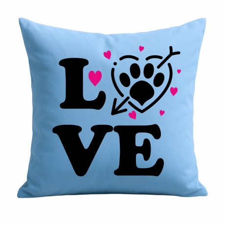 Kissen 40x40 cm bedruckt mit LOVE Pfote
