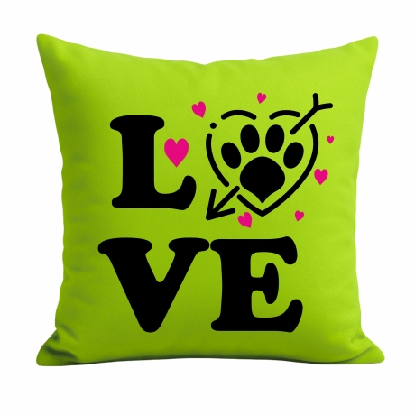 Kissen 40x40 cm bedruckt mit LOVE Pfote