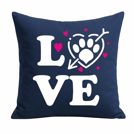 Kissen 40x40 cm bedruckt mit LOVE Pfote