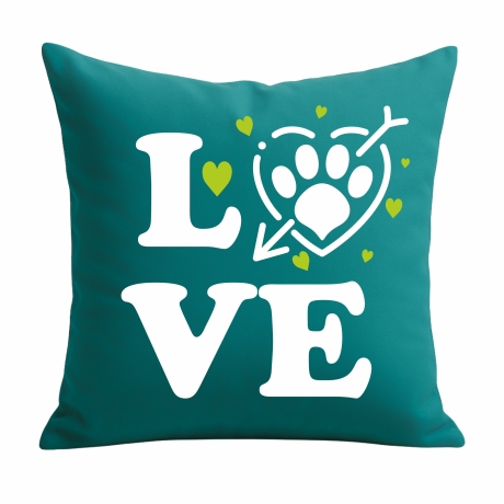 Kissen 40x40 cm bedruckt mit LOVE Pfote