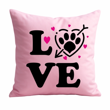 Kissen 40x40 cm bedruckt mit LOVE Pfote