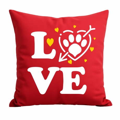 Kissen 40x40 cm bedruckt mit LOVE Pfote