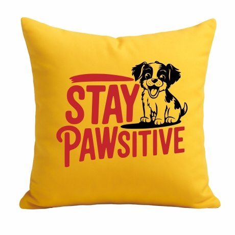 Kissen 40x40 cm bedruckt mit STAY PAWSITIVE