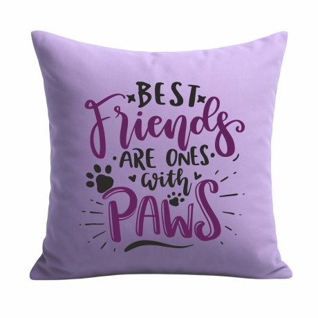 Kissen 40x40 cm bedruckt mit BEST FRIENDS ARE ONES WITH PAWS