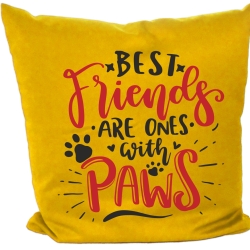 Kissen 40x40 cm bedruckt mit BEST FRIENDS ARE ONES WITH PAWS
