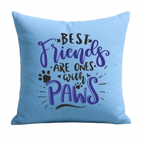 Kissen 40x40 cm bedruckt mit BEST FRIENDS ARE ONES WITH PAWS