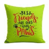 Kissen 40x40 cm bedruckt mit BEST FRIENDS ARE ONES WITH PAWS