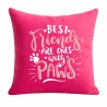 Kissen 40x40 cm bedruckt mit BEST FRIENDS ARE ONES WITH PAWS