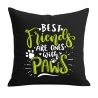Kissen 40x40 cm bedruckt mit BEST FRIENDS ARE ONES WITH PAWS