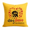 Kissen 40x40 cm bedruckt mit DOG KISSES FIX EVERYTHING