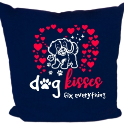 Kissen 40x40 cm bedruckt mit DOG KISSES FIX EVERYTHING