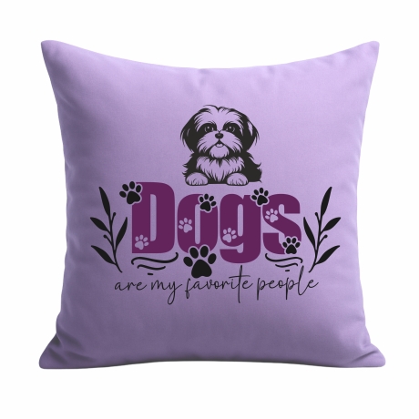 Kissen 40x40 cm bedruckt mit DOGS ARE MY FAVORITE PEOPLE