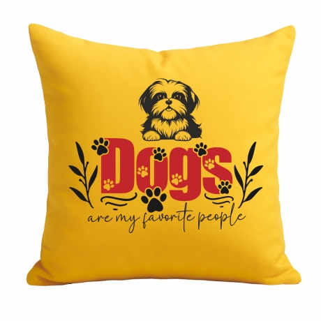 Kissen 40x40 cm bedruckt mit DOGS ARE MY FAVORITE PEOPLE