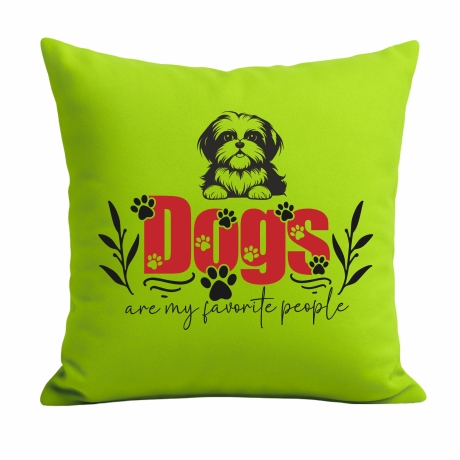 Kissen 40x40 cm bedruckt mit DOGS ARE MY FAVORITE PEOPLE