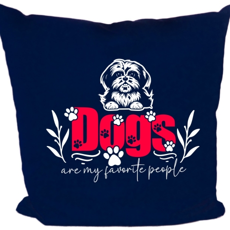 Kissen 40x40 cm bedruckt mit DOGS ARE MY FAVORITE PEOPLE
