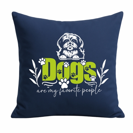 Kissen 40x40 cm bedruckt mit DOGS ARE MY FAVORITE PEOPLE