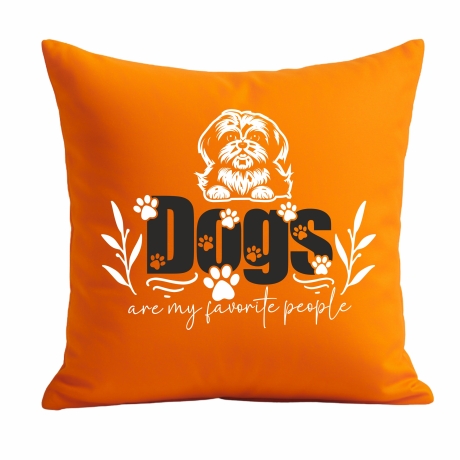 Kissen 40x40 cm bedruckt mit DOGS ARE MY FAVORITE PEOPLE